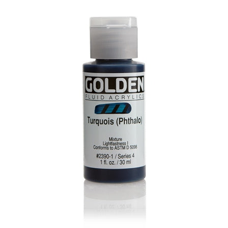 Golden Fluid Acrylic Paint Turquoise (Phthalo)