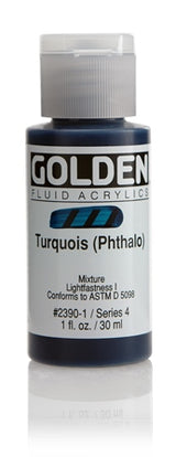 Golden Fluid Acrylic Paint Turquoise (Phthalo) 30ml