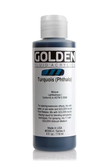 Golden Fluid Acrylic Paint Turquoise (Phthalo) 118ml