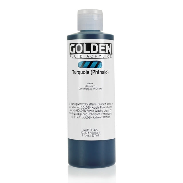 Golden Fluid Acrylic Paint Turquoise (Phthalo)