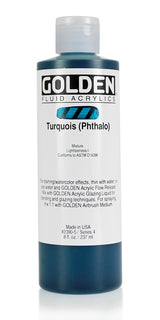 Golden Fluid Acrylic Paint Turquoise (Phthalo) 237ml