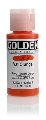 Golden Fluid Acrylic Paint Vat Orange 30ml