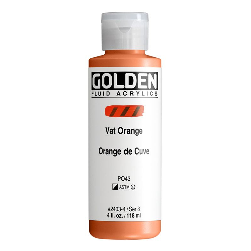 Golden Fluid Acrylic Paint Vat Orange 118ml