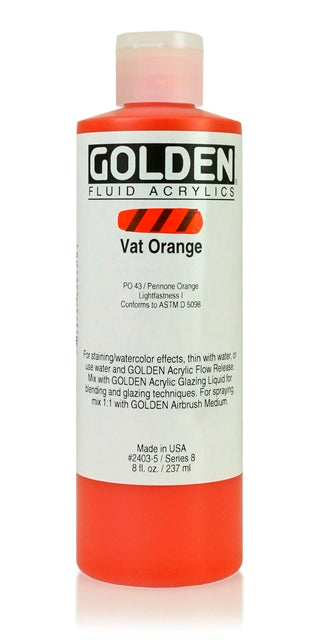 Golden Fluid Acrylic Paint Vat Orange 237ml