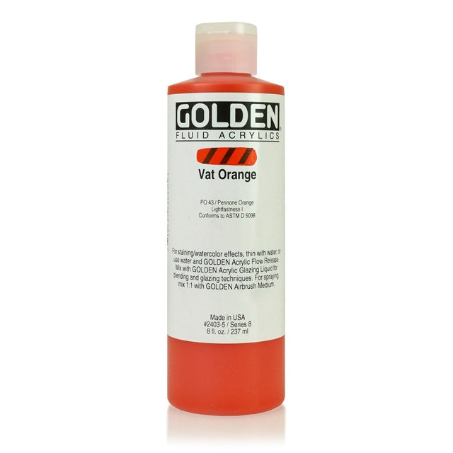 Golden Fluid Acrylic Paint Vat Orange