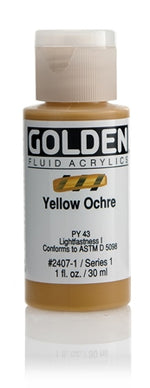 Golden Fluid Acrylic Paint Yellow Ochre 30ml