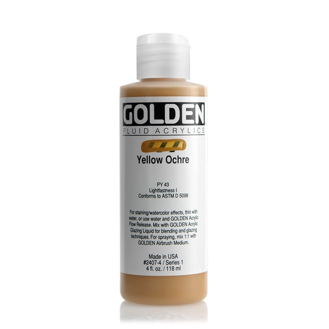 Golden Fluid Acrylic Paint Yellow Ochre