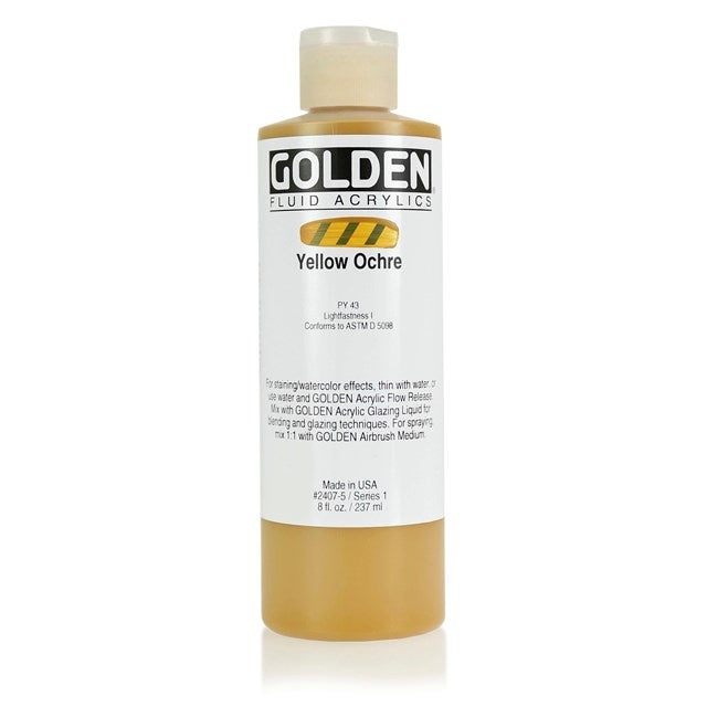 Golden Fluid Acrylic Paint Yellow Ochre