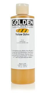Golden Fluid Acrylic Paint Yellow Ochre 237ml
