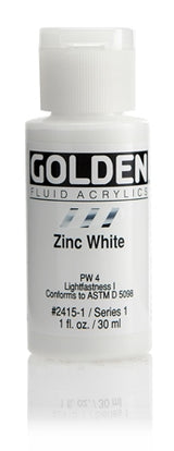 Golden Fluid Acrylic Paint Zinc White 30ml