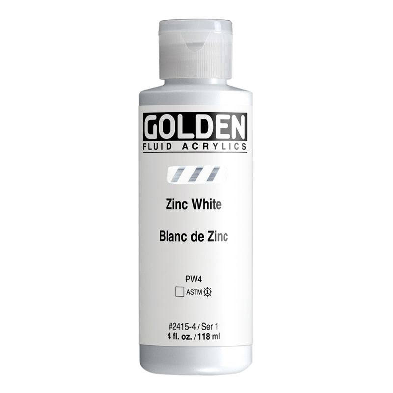 Golden Fluid Acrylic Paint Zinc White 118ml