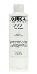 Golden Fluid Acrylic Paint Zinc White 237ml