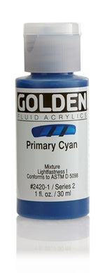 Golden Fluid Acrylic Paint Primary Cyan 30ml