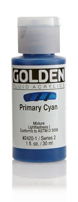 Golden Fluid Acrylic Paint Primary Cyan 30ml