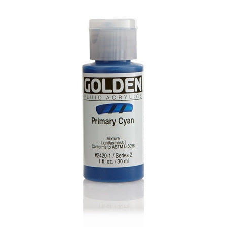 Golden Fluid Acrylic Paint Primary Cyan