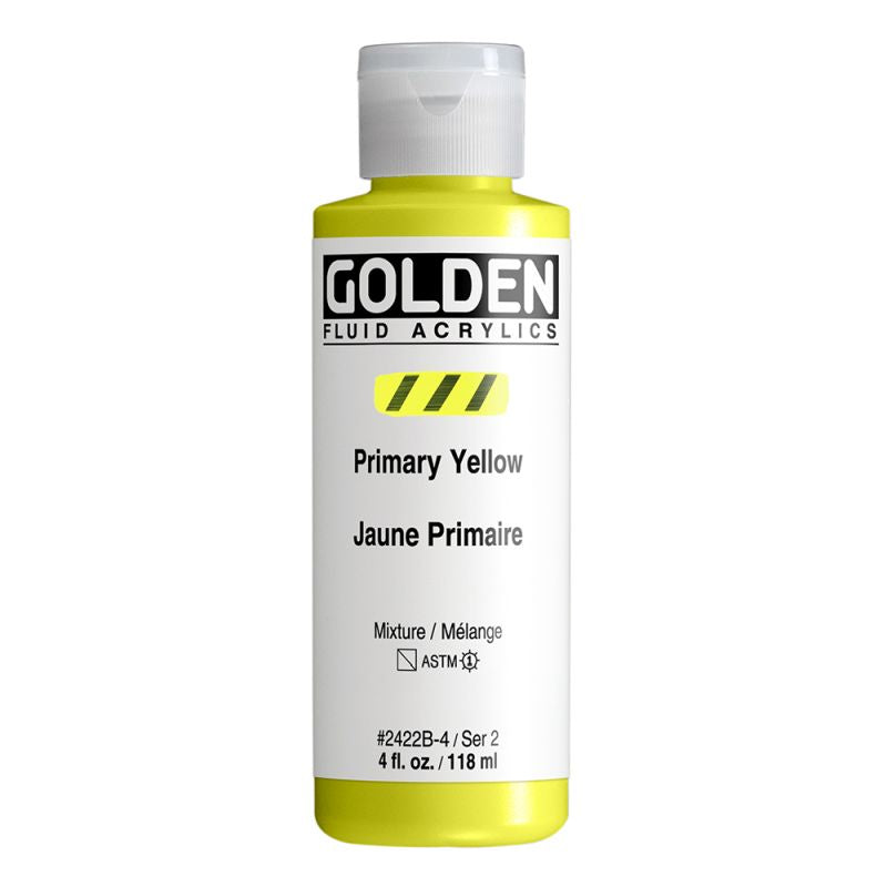 Golden Fluid Acrylic Paint Primary Yellow 118ml