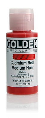 Golden Fluid Acrylic Paint Cadmium Red Medium Hue 30ml