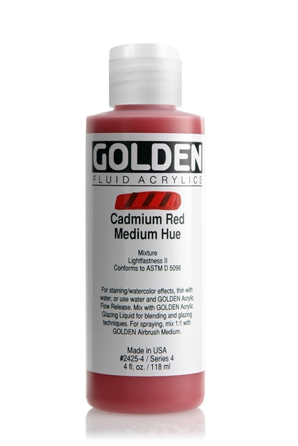 Golden Fluid Acrylic Paint Cadmium Red Medium Hue 118ml