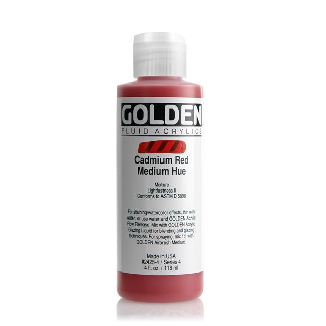 Golden Fluid Acrylic Paint Cadmium Red Medium Hue