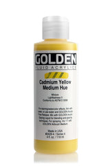 Golden Fluid Acrylic Paint Cadmium Yellow Medium Hue 118ml