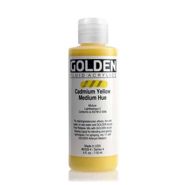 Golden Fluid Acrylic Paint Cadmium Yellow Medium Hue