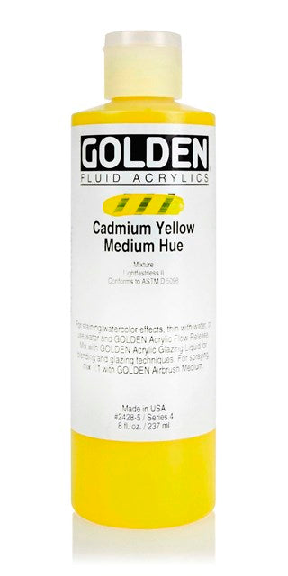 Golden Fluid Acrylic Paint Cadmium Yellow Medium Hue 237ml