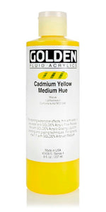 Golden Fluid Acrylic Paint Cadmium Yellow Medium Hue 237ml