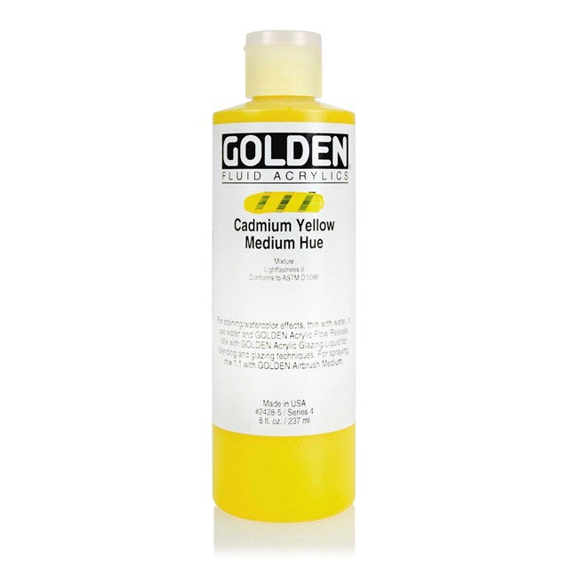 Golden Fluid Acrylic Paint Cadmium Yellow Medium Hue