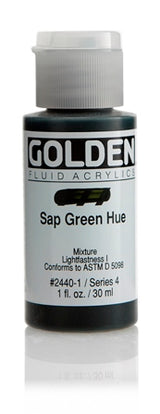 Golden Fluid Acrylic Paint Sap Green Hue 30ml