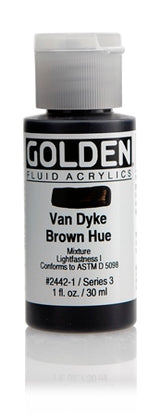 Golden Fluid Acrylic Paint Van Dyke Brown Hue 30ml