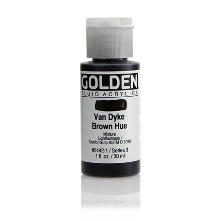 Golden Fluid Acrylic Paint Van Dyke Brown Hue