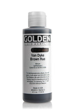 Golden Fluid Acrylic Paint Van Dyke Brown Hue 118ml