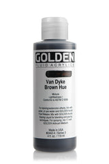 Golden Fluid Acrylic Paint Van Dyke Brown Hue 118ml