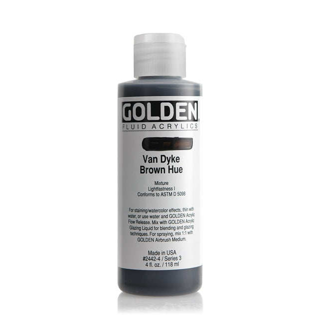 Golden Fluid Acrylic Paint Van Dyke Brown Hue