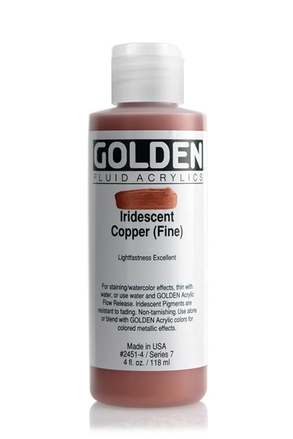 Golden Fluid Acrylic Paint Iridescent Copper (Fine) 118ml
