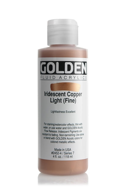 Golden Fluid Acrylic Paint Iridescent Copper Light (Fine) 118ml