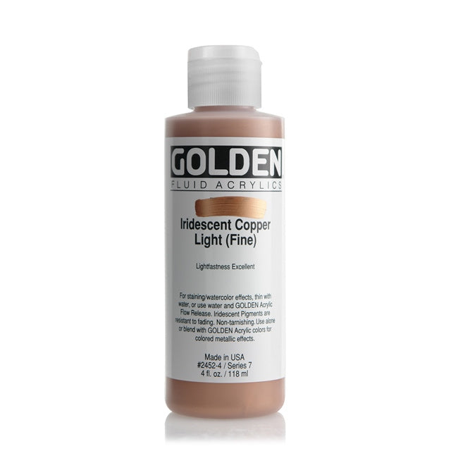 Golden Fluid Acrylic Paint Iridescent Copper Light (Fine)