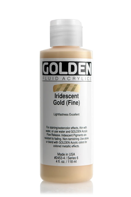 Golden Fluid Acrylic Paint Iridescent Gold (Fine) 118ml