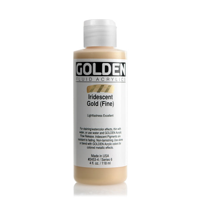 Golden Fluid Acrylic Paint Iridescent Gold (Fine)