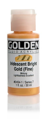 Golden Fluid Acrylic Paint Iridescent Bright Gold (Fine) 30ml