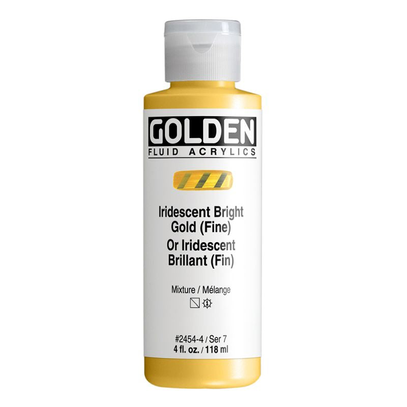 Golden Fluid Acrylic Paint Iridescent Bright Gold (Fine)
