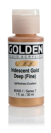 Golden Fluid Acrylic Paint Iridescent Gold Deep (Fine) 30ml