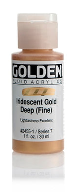 Golden Fluid Acrylic Paint Iridescent Gold Deep (Fine) 30ml