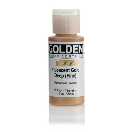 Golden Fluid Acrylic Paint Iridescent Gold Deep (Fine)