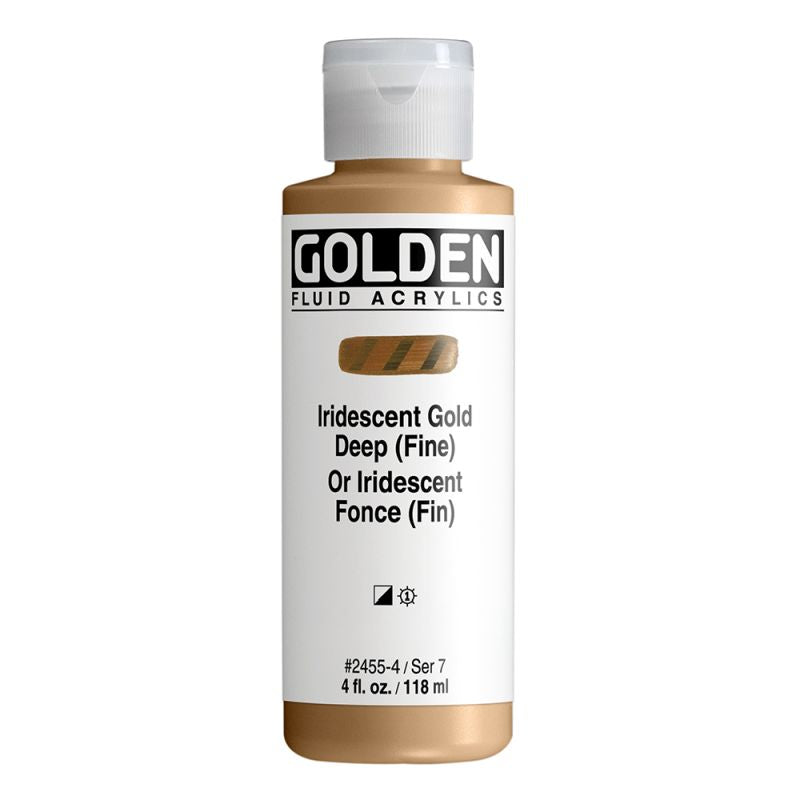 Golden Fluid Acrylic Paint Iridescent Gold Deep (Fine)