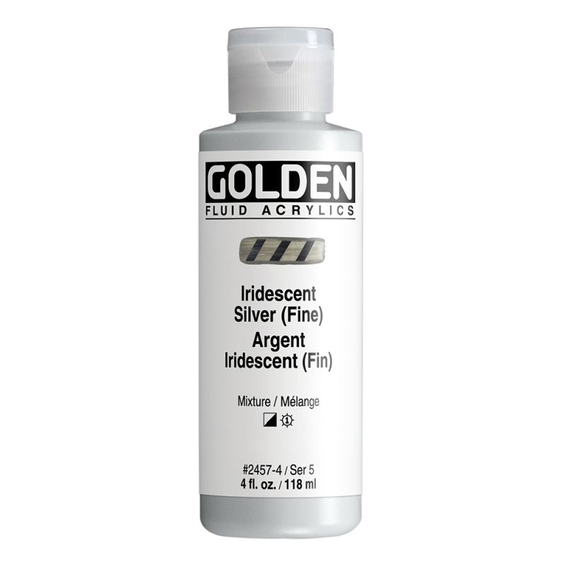 Golden Fluid Acrylic Paint Iridescent Silver (Fine)