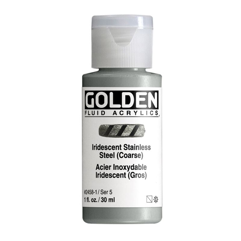 Golden Fluid Acrylic Paint Iridescent Stainless Steel (Coarse)