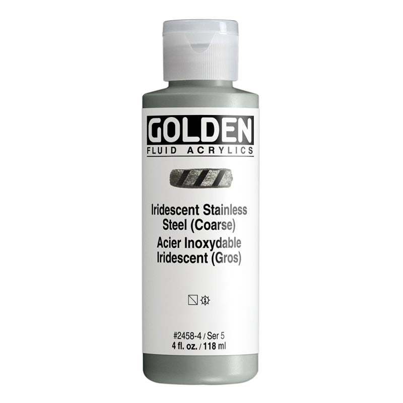 Golden Fluid Acrylic Paint Iridescent Stainless Steel (Coarse)