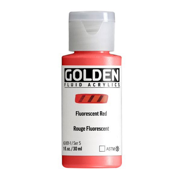 Golden Fluid Acrylic Paint Fluorescent Red