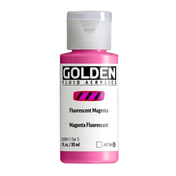 Golden Fluid Acrylic Paint Fluorescent Magenta 30ml